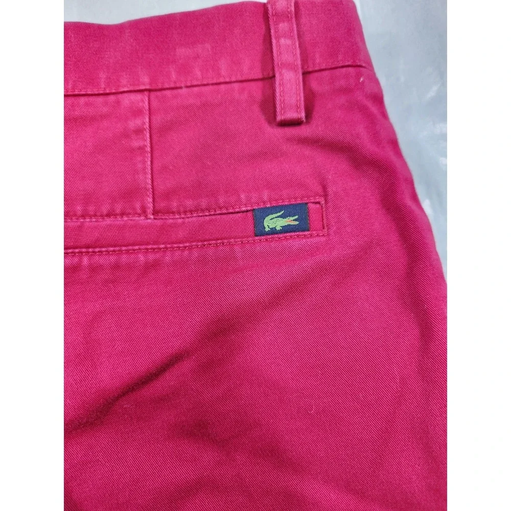 Lacoste Stretch Chino 30x32 Rouge HH9553 00 240 Red Pants Mens Men's Flat Front